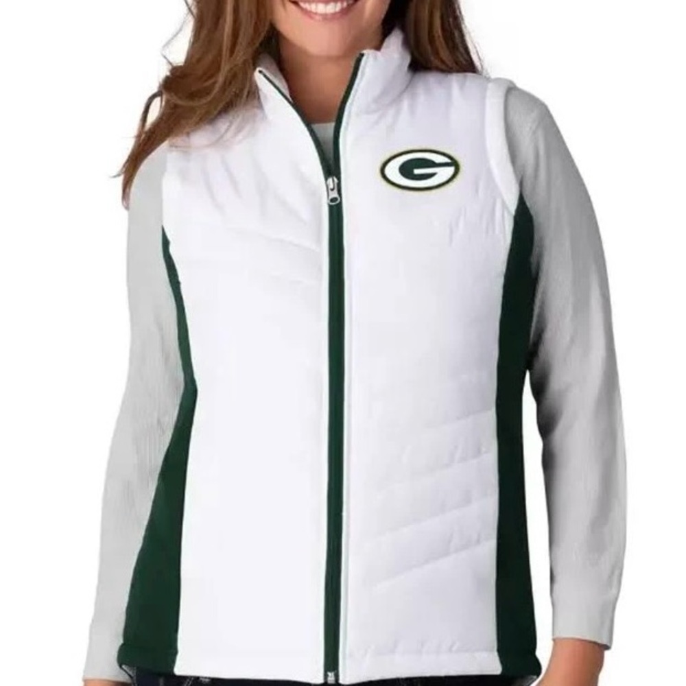 NFL Women's White and Green Vest